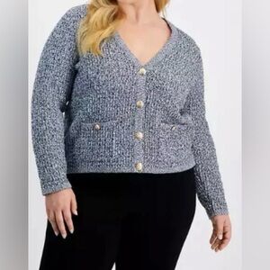 On 34th trench cardigan sweater buttons down in gold size L women’s